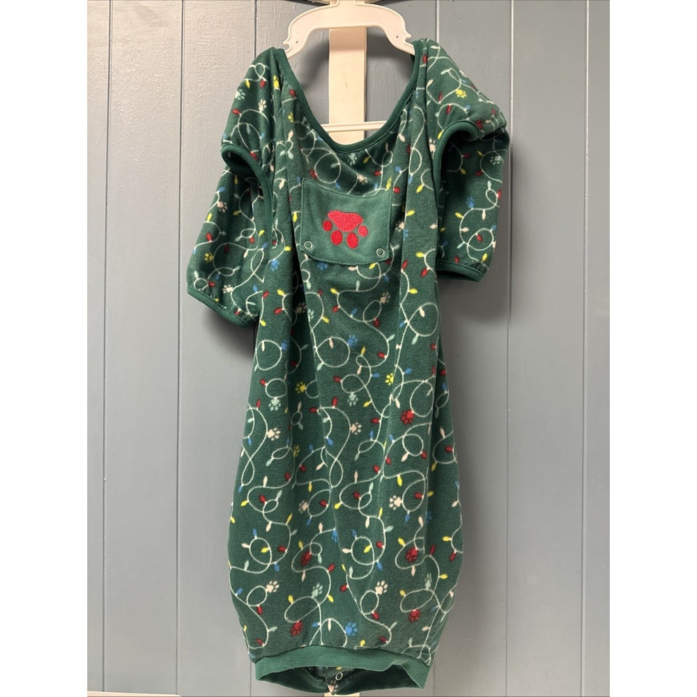 Merry&Brightβ Green Christmas Pattern Pet Pajamas for Dogs/Cats, Size L Large